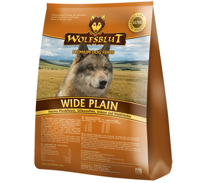 WOLFSBLUT Trockenfutter für Hunde Wide Plain, Pferd & Süsskartoffeln