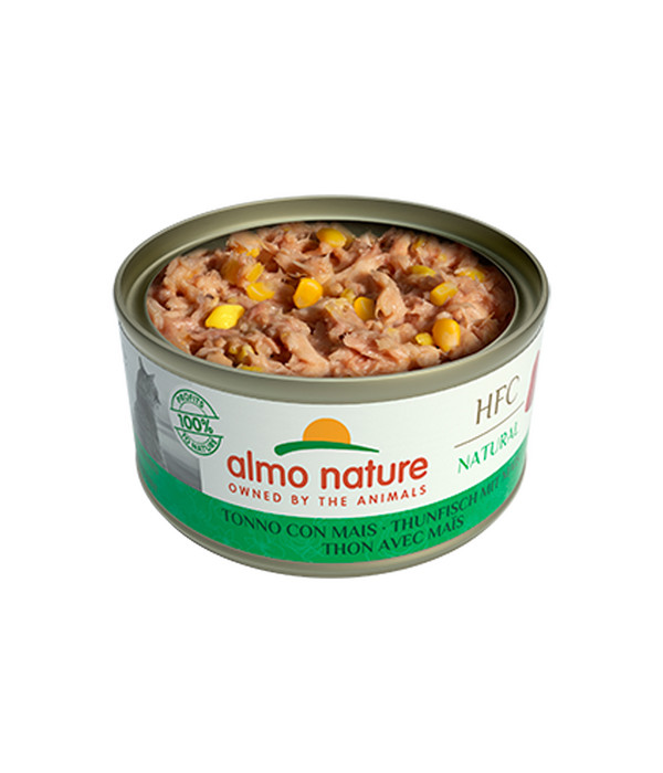 almo nature Nassfutter für Katzen HFC Natural, Thunfisch mit Mais, 24 x 70 g
