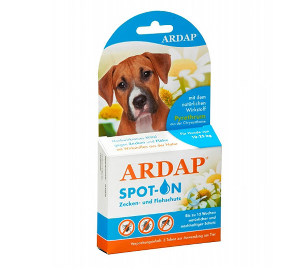 ARDAP® Zecken- und Flohschutz Spot-On für mittelgroße Hunde, 3 x 2,5ml