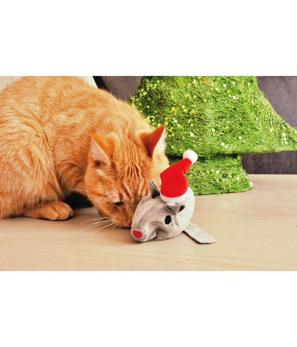Aumüller Katzenspielzeug Baldriankissen Weihnachts-Maus