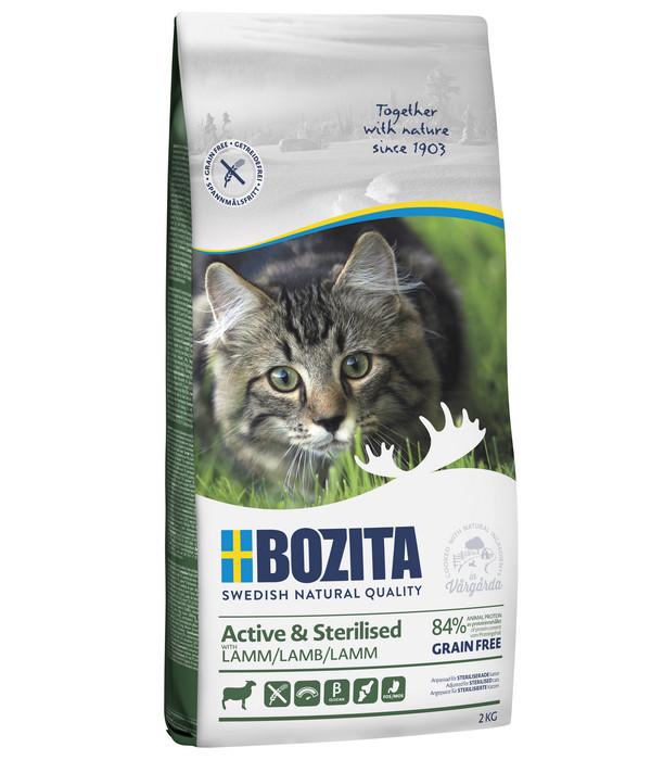 BOZITA Trockenfutter für Katzen Active & Sterilised Grain Free Lamb, Lamm