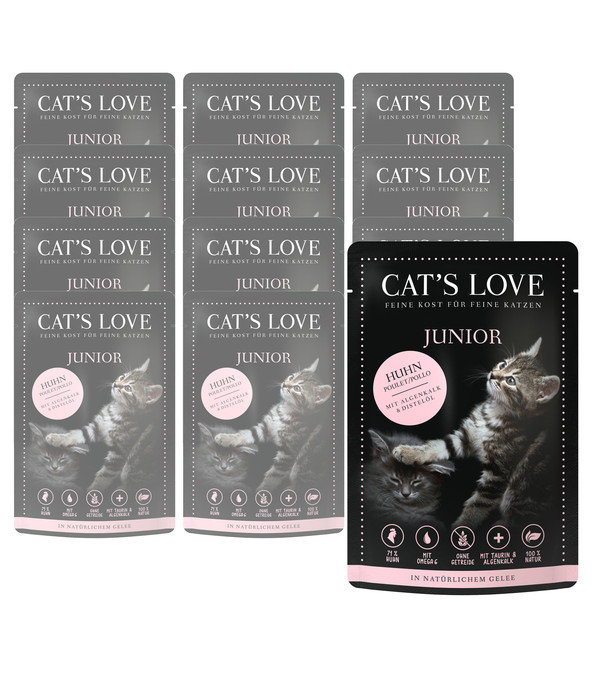 CAT'S LOVE Nassfutter Pur Junior, 12 x 85 g