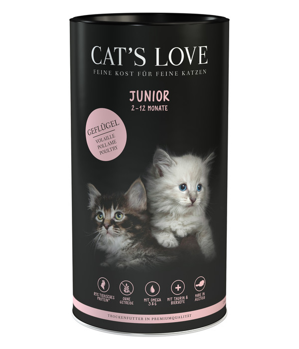 CAT'S LOVE Trockenfutter Junior Geflügel, 6 x 1kg