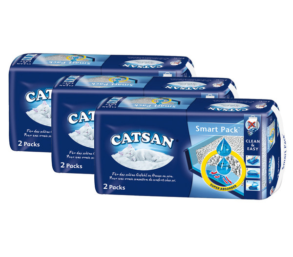 Catsan Katzenstreu Smart Pack, 3 x 2 Stück
