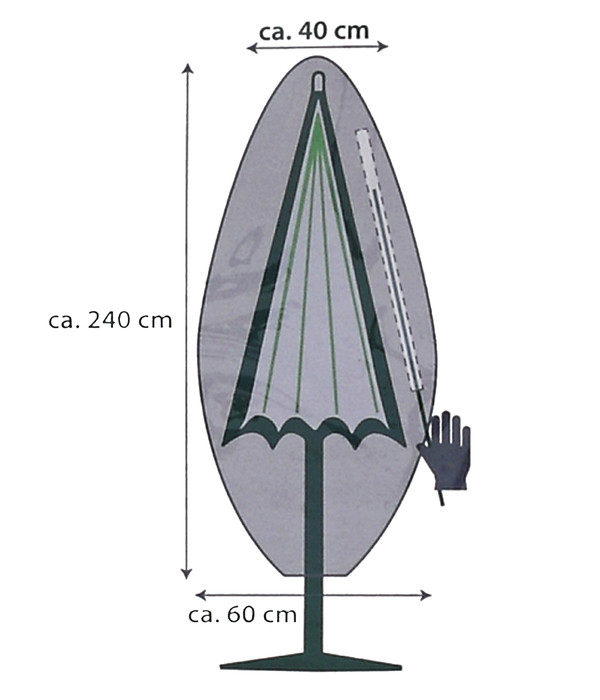 Dehner Abdeckhaube für Ampelschirme, grau, ca. B60/H240 cm