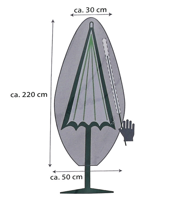 Dehner Abdeckhaube für Schirme bis 4 m, grau
