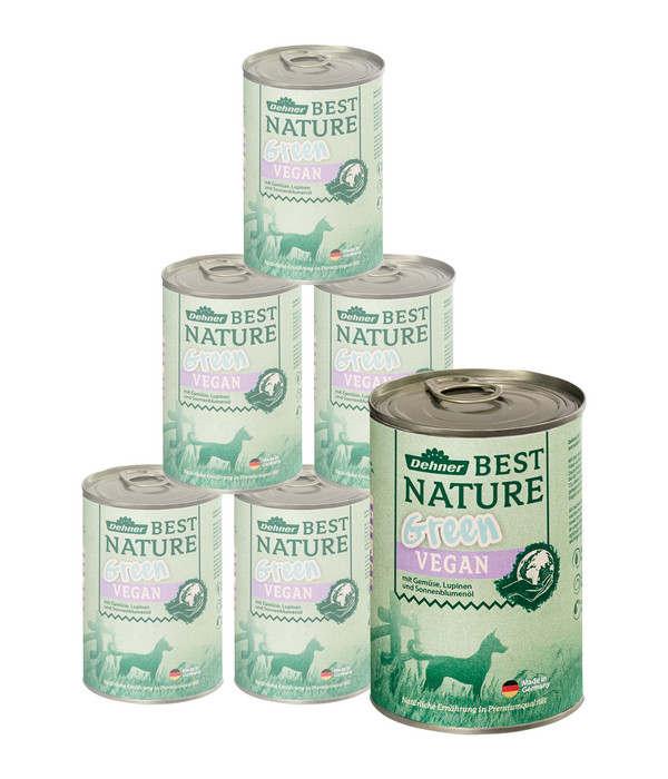 Dehner Best Nature Nassfutter Green Vegan, 6 x 400 g