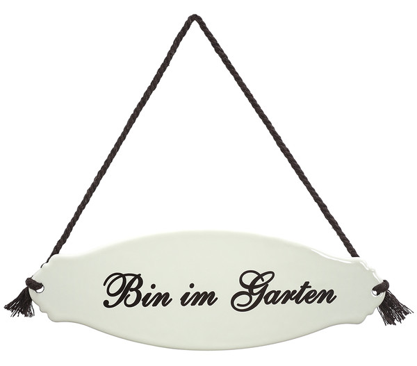 Dehner Gartenschild 'Bin im Garten'
