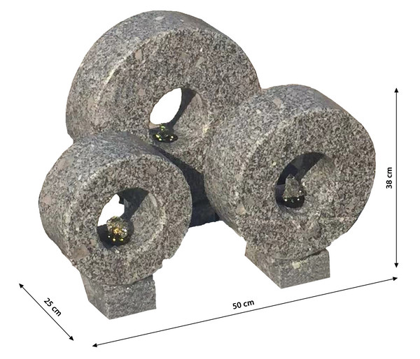 Dehner Granit-Gartenbrunnen Wheel, ca. B50/H38/T25 cm