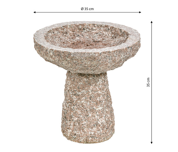 Dehner Granit-Vogeltränke für den Garten, Ø 35 cm