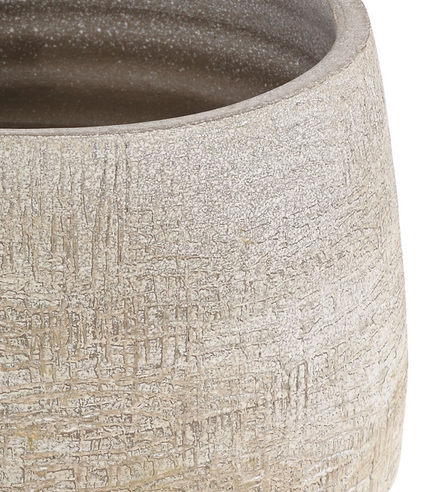 Dehner Keramik-Übertopf Elias, bauchig, creme