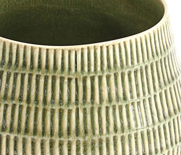 Dehner Keramik-Übertopf Linn, bauchig, hellgrün