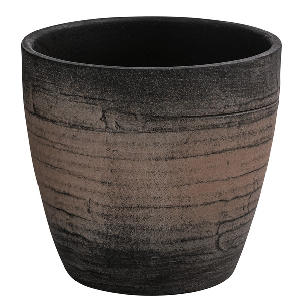 Dehner Keramik-Übertopf Luca, konisch, braun, ca. Ø14 cm