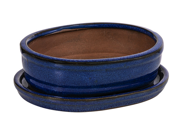 Dehner Keramik-Bonsaischale, oval, ca. B15/H4,5/T12 cm