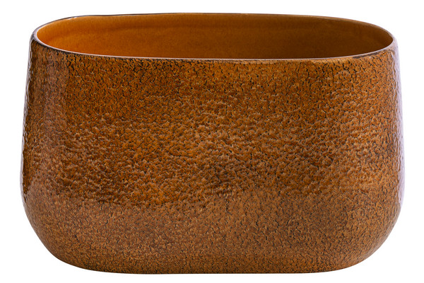 Dehner Keramik-Jardiniere Gideon, oval, honiggelb, ca. B28/H16/T16 cm