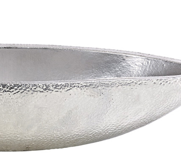 Dehner Keramik-Jardiniere Rosella, oval, silber, ca. B50/H11/T17 cm