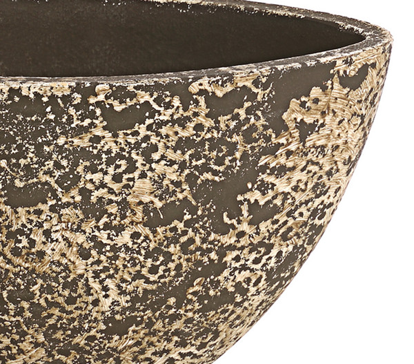 Dehner Keramik-Jardiniere Stef, oval, braun, ca. B25/H13/T13 cm