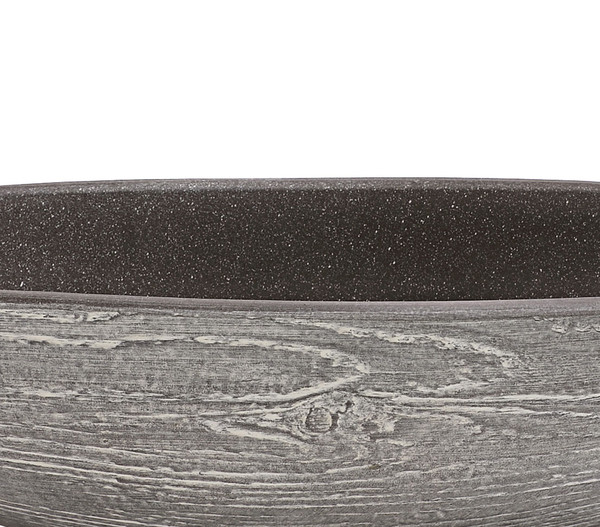 Dehner Keramik-Jardiniere Wood, oval, ca. B48/H12/T14 cm
