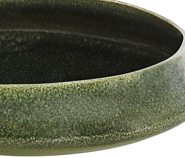 Dehner Keramik-Schale Linn, rund, dunkelgrün, ca. Ø34 cm