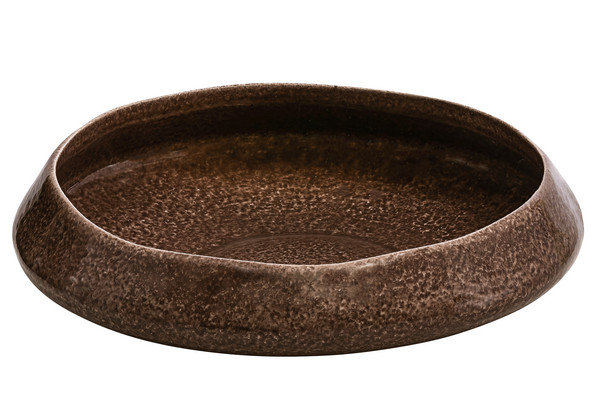 Dehner Keramik-Schale Livia, rund, dunkelbraun, ca. Ø33 cm