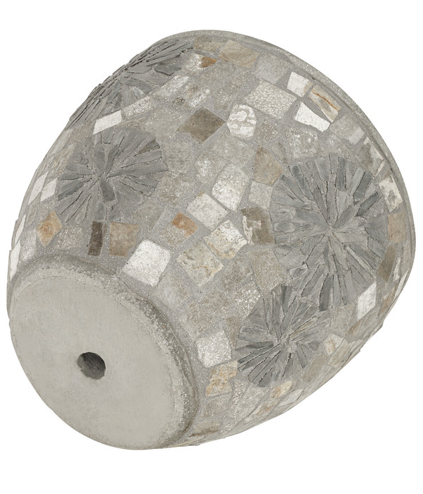Dehner Keramik-Topf Mosaik, grau