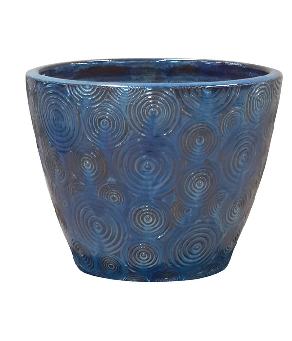 Dehner Keramik-Topf Muschel, blau