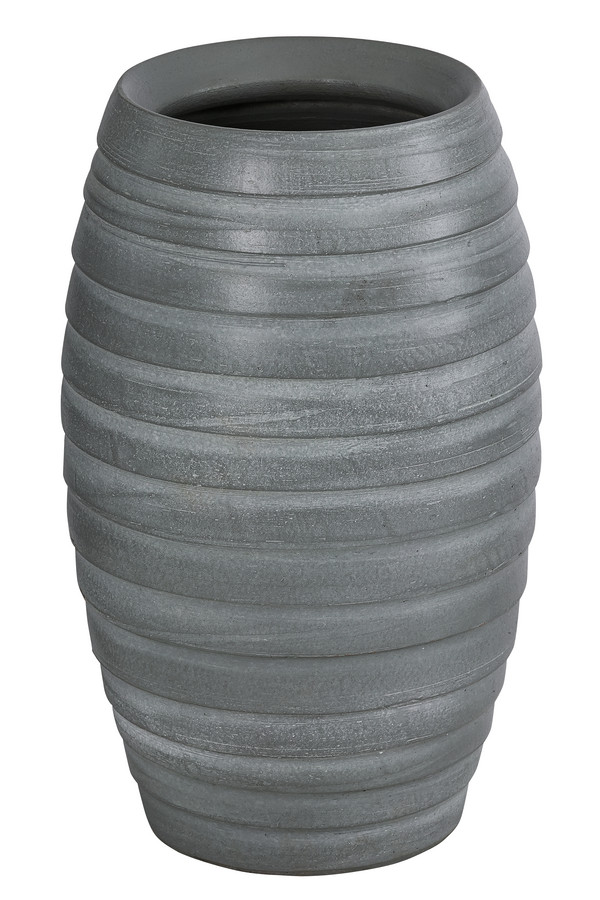 Dehner Keramik-Vase Thea, bauchig, grau, ca. Ø18,5/H30 cm