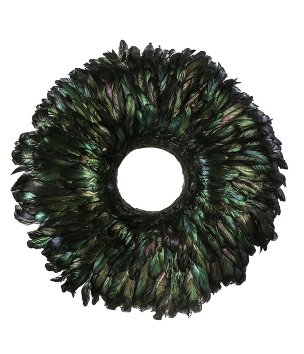 Dehner Kranz Bantam Feather, grün/schwarz, ca. Ø60 cm