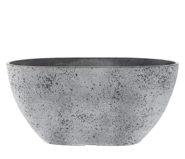 Dehner Kunststoff-Jardiniere Nova, oval, grau, ca. B36/H17/T16 cm