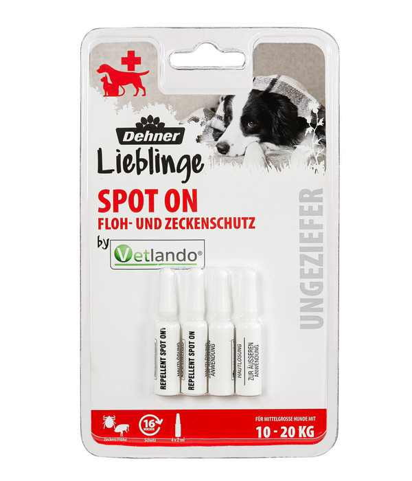 Dehner Lieblinge Floh- und Zeckenschutz Spot On für mittelgroße Hunde, 4 x 2ml