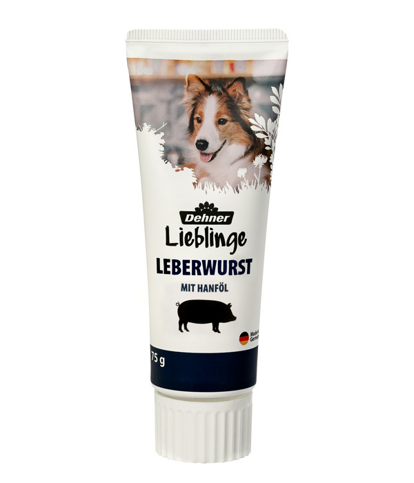 Dehner Lieblinge Hundesnack Leberwurst mit Hanföl, 75 g