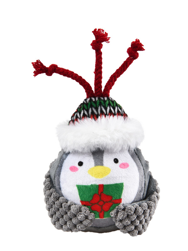 Dehner Lieblinge Weihnachts-Hundespielzeug-Set Snowie, Fuzzel & Snowman-Cup