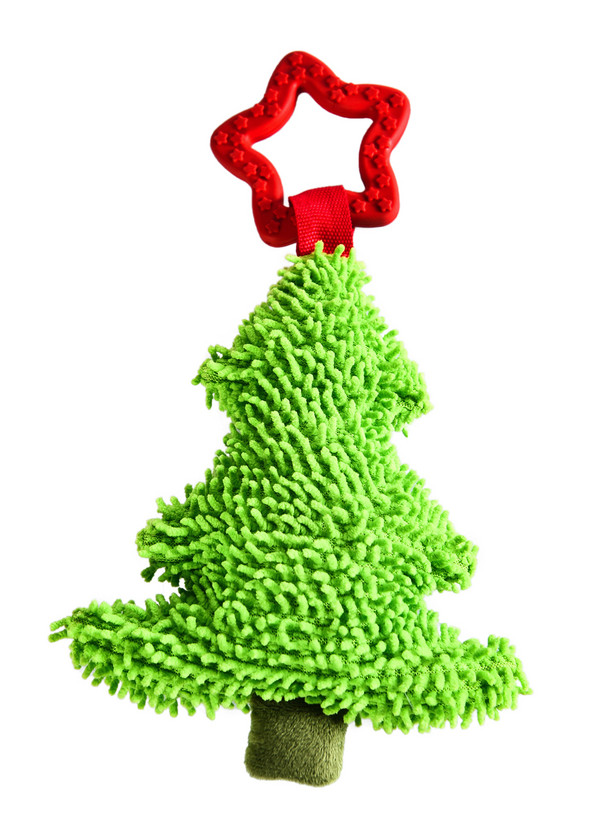 Dehner Lieblinge Weihnachts-Hundespielzeug-Set Tree Top, Tied Stick & Bear Ring