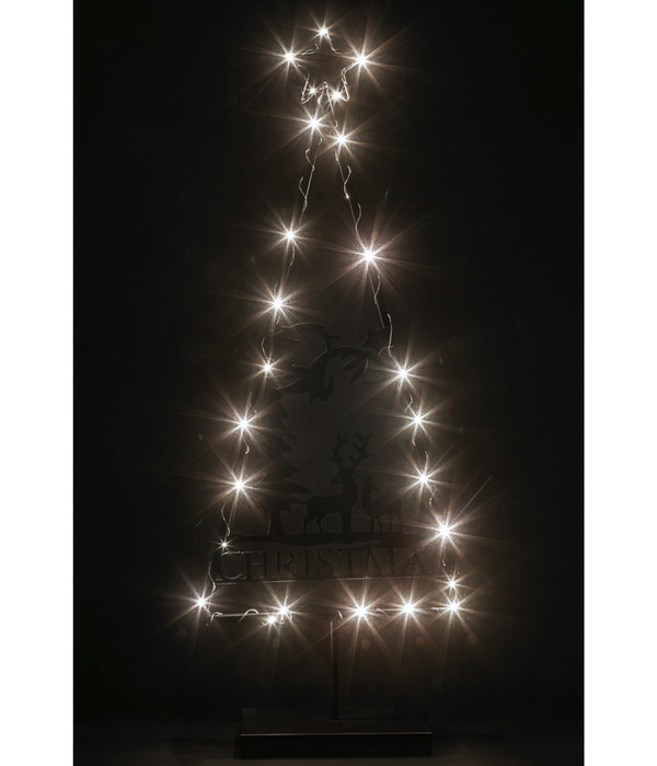 Dehner Metall-Weihnachtsbaum mit LED-Beleuchtung, 50 LEDs, warmweiß, ca. H95 cm