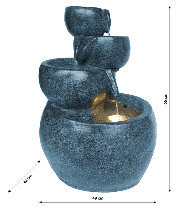 Dehner Polyresin-Gartenbrunnen Bowl, ca. B49/H66/T42 cm