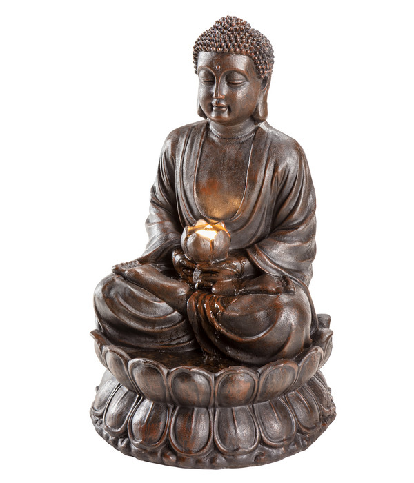 Dehner Polyresin-Gartenbrunnen Buddha, ca. B49,5/H80,5/T49,5 cm