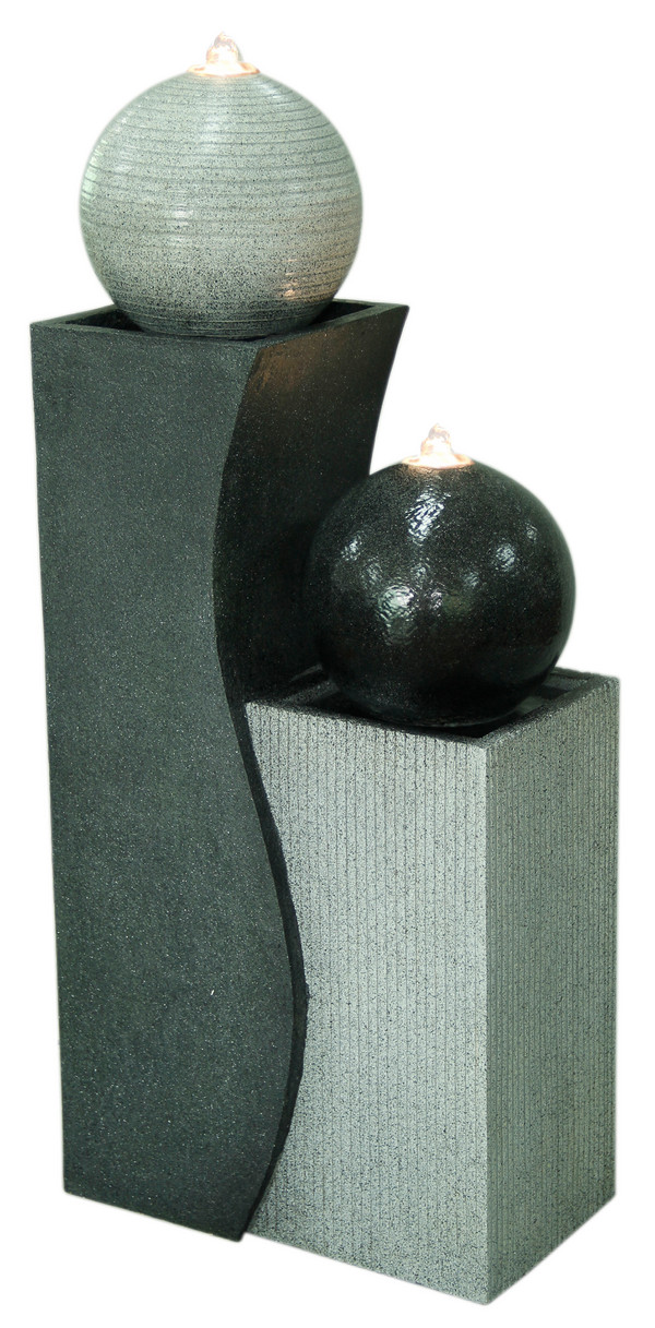 Dehner Polyresin-Gartenbrunnen Ying Yang, ca. B41,5/H94/T24 cm