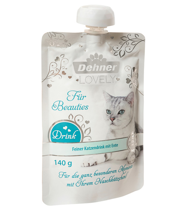 Dehner Premium Lovely Katzensnack Drink Für Beauties, Ente, 8 x 140 g