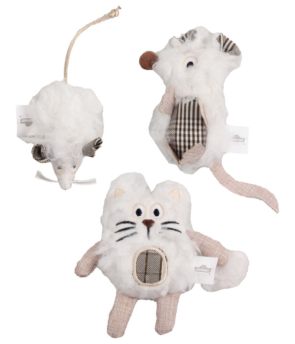 Dehner Premium Lovely Katzenspielzeug Set Kuschel-Mäuschen, Ratte & Katze