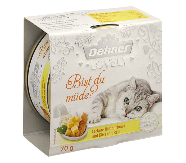 Dehner Premium Lovely Nassfutter für Katzen Bist du müde?