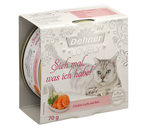 Dehner Premium Lovely Nassfutter für Katzen Sieh mal, was ich habe!