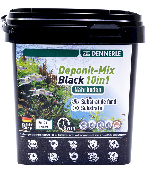 DENNERLE Aquarium Bodengrund Deponit-Mix Black 10in1