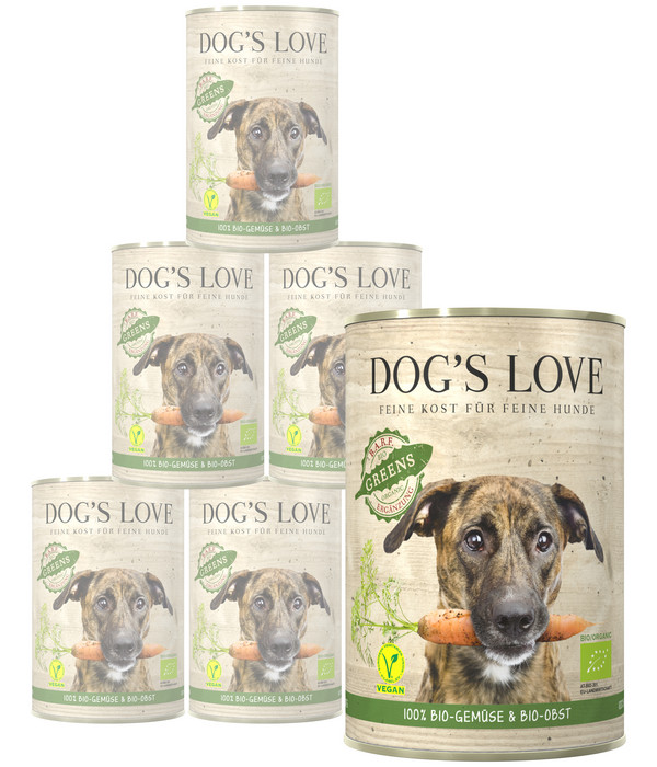 Dog's Love Ergänzungsfutter für Hunde Bio Greens BARF vegan, 6 x 400 g