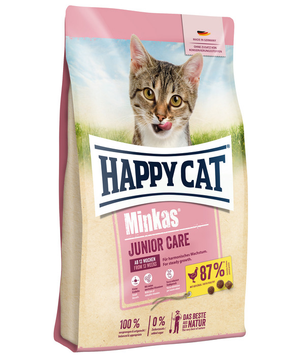 Happy Cat Trockenfutter Minkas Junior Care, Geflügel, 10 kg
