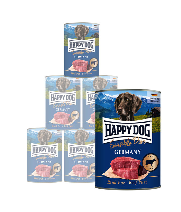 Happy Dog Nassfutter für Hunde Sensible Pure, 6 x 400 g/800 g