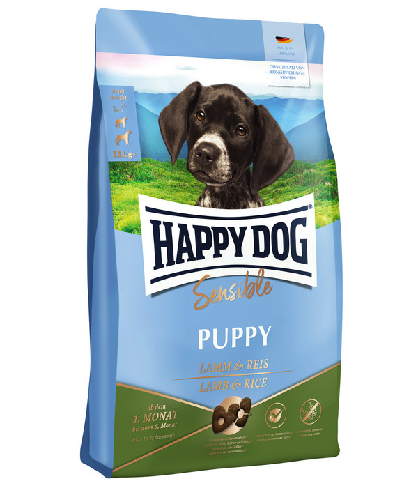 Happy Dog Trockenfutter für Hunde Sensible Puppy, Lamm & Reis