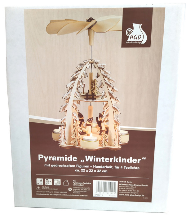 HGD Weihnachtspyramide Winterkinder, ca. Ø22/H32 cm