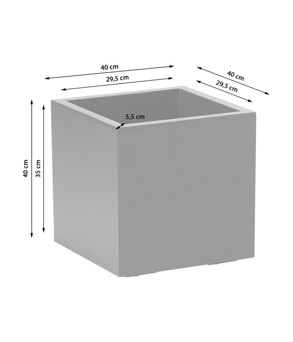 Kunststoff-Topf, quadratisch, ca. B40/H40/T40 cm