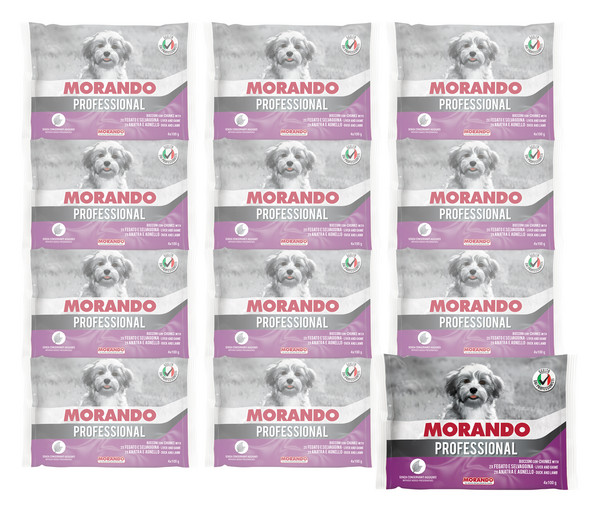 MORANDO Professional Nassfutter für Hunde Multipack Wild & Ente, Adult, 12 x 400 g
