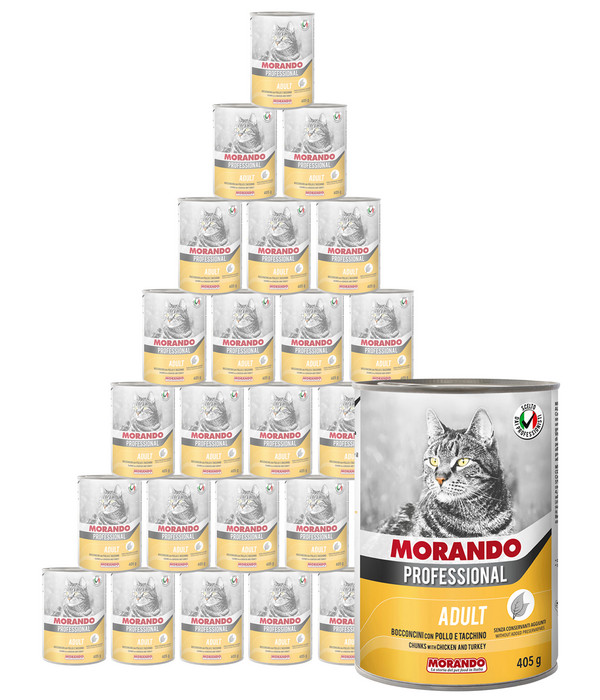 MORANDO Professional Nassfutter für Katzen Stücke Adult, 24 x 405 g